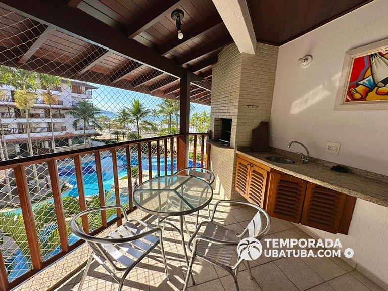 307J – Frente mar 2 dorms e 2 vagas & Bali Resort