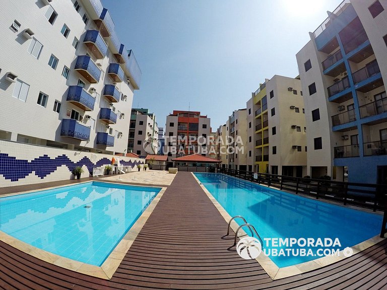 22A – Apto 2 dormitorios c/ ar condicionado e piscina semi o