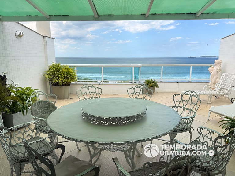 405DM – Cobertura duplex de frente para o mar c/ vista panor