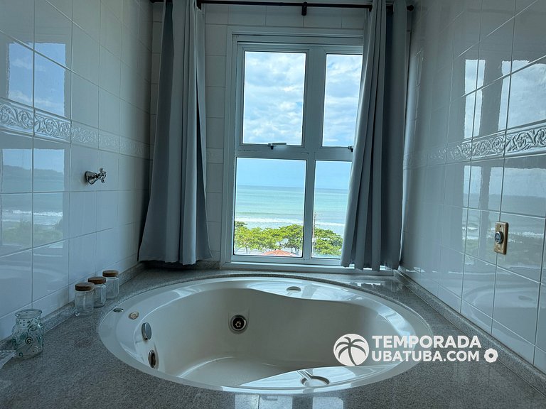 405DM – Cobertura duplex de frente para o mar c/ vista panor