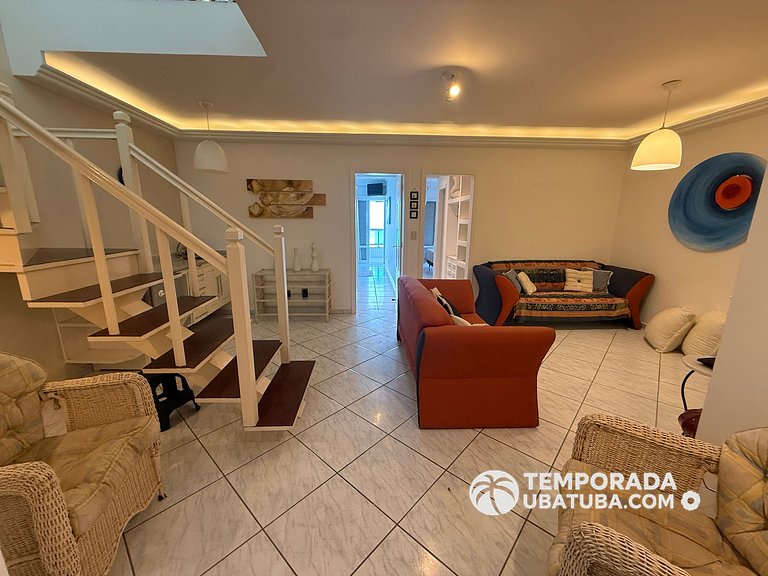 405DM – Cobertura duplex de frente para o mar c/ vista panor