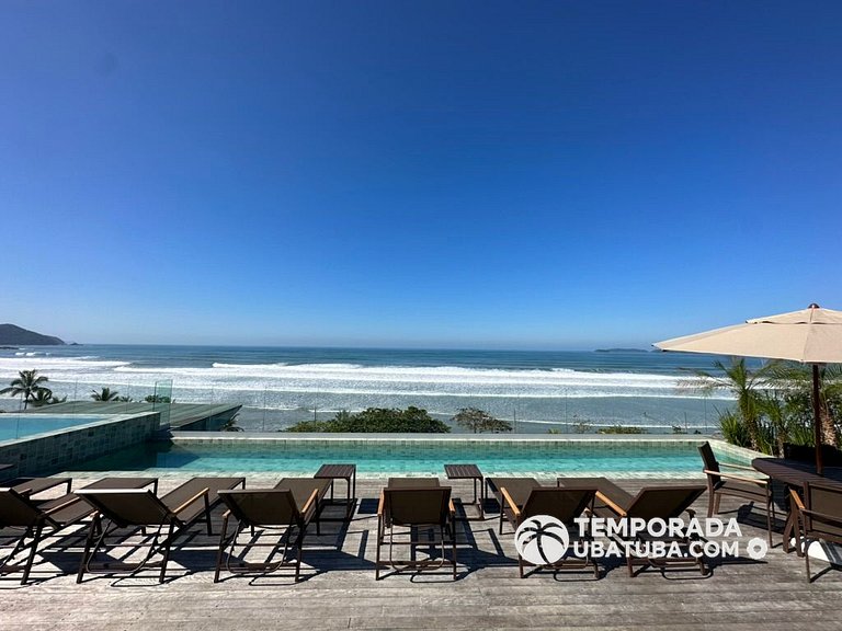 BAM209 – Apartamento frente mar com 2 dormitórios. Condomíni