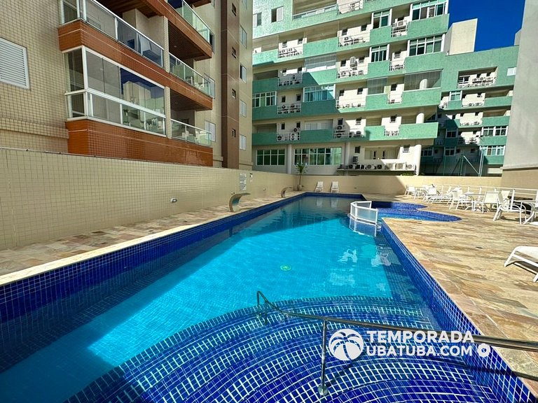 205P - Ap na Quadra da Praia Grande 3 dorm 2 vagas