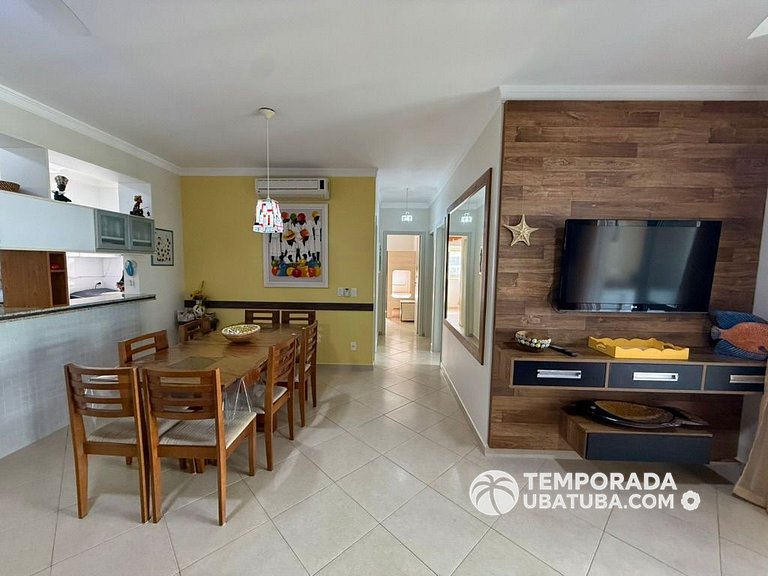 305P – Ap 3 dorms ate 10 pessoas ha 100m da Praia