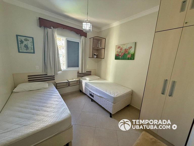 305P – Ap 3 dorms ate 10 pessoas ha 100m da Praia