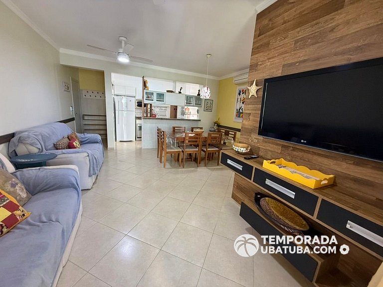 305P – Ap 3 dorms ate 10 pessoas ha 100m da Praia