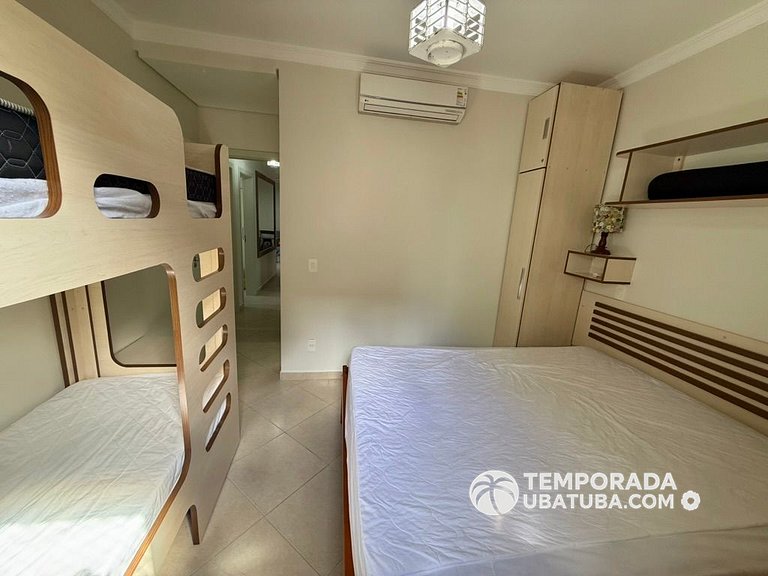 305P – Ap 3 dorms ate 10 pessoas ha 100m da Praia
