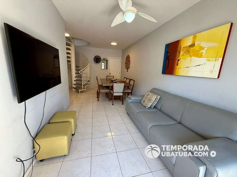46DC - Cob Duplex fte mar 12 pessoas Praia grande
