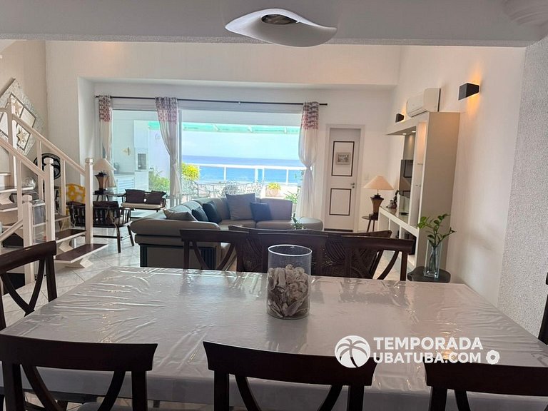 405DM – Cobertura duplex de frente para o mar c/ vista panor