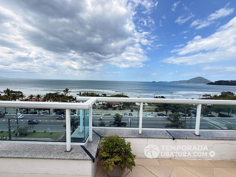 405DM – Cobertura duplex de frente para o mar c/ vista panor