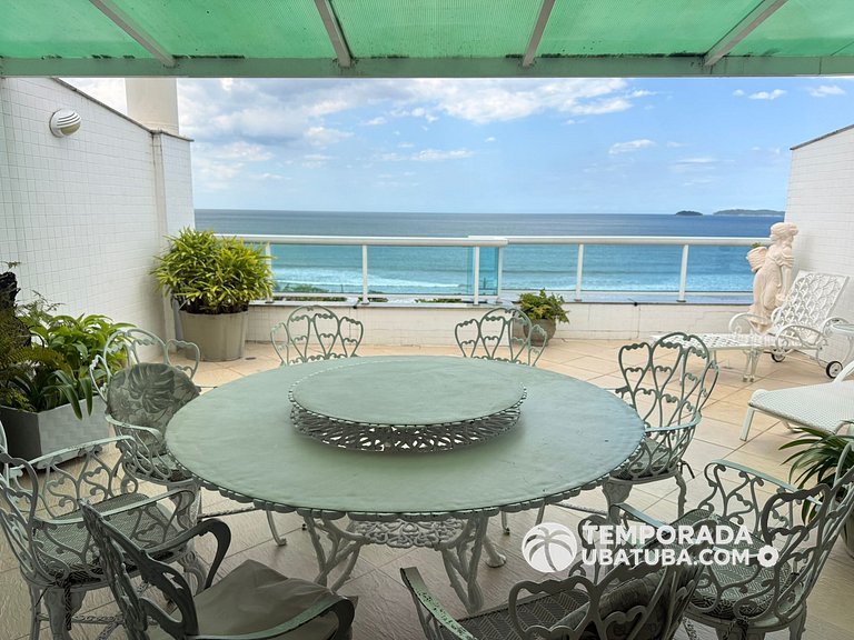 405DM – Cobertura duplex de frente para o mar c/ vista panor