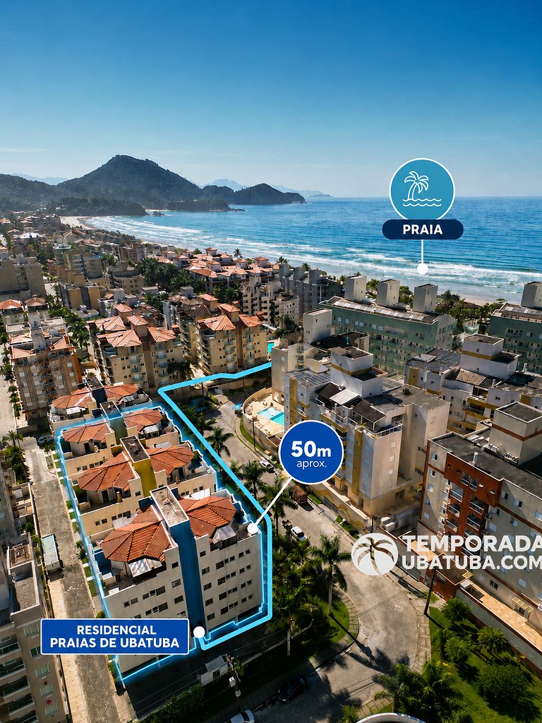21F - Apto ha 50m do mar com piscina semi olimpica