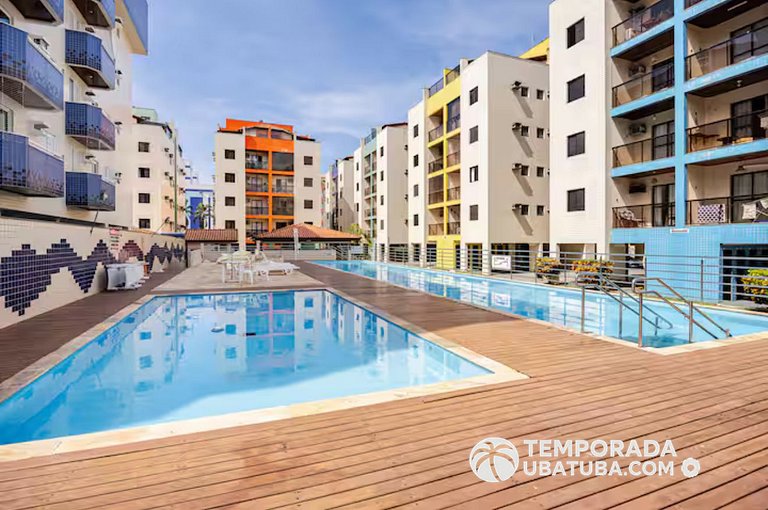22E - Apto a 100m do mar com piscina semi olimpica